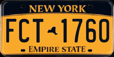 NY license plate FCT1760