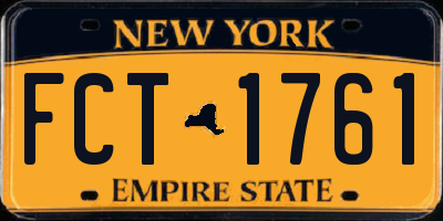 NY license plate FCT1761