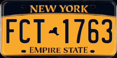 NY license plate FCT1763