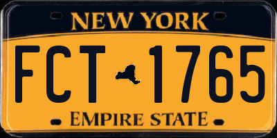 NY license plate FCT1765