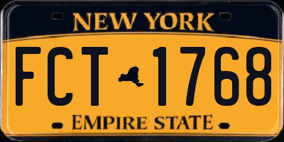 NY license plate FCT1768