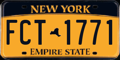 NY license plate FCT1771