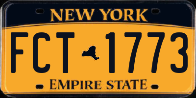 NY license plate FCT1773