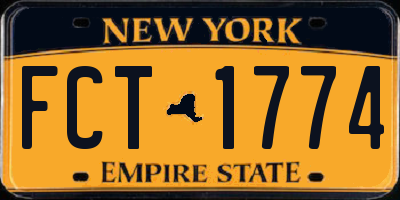 NY license plate FCT1774