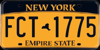 NY license plate FCT1775