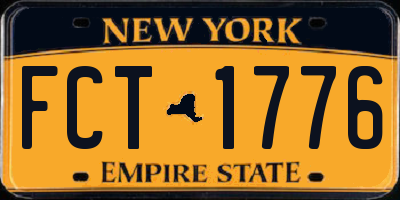 NY license plate FCT1776