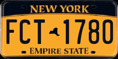 NY license plate FCT1780