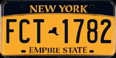 NY license plate FCT1782