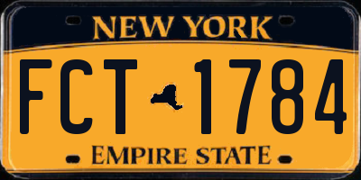 NY license plate FCT1784