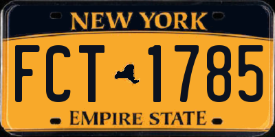 NY license plate FCT1785