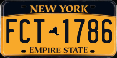 NY license plate FCT1786