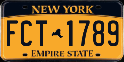NY license plate FCT1789