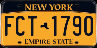 NY license plate FCT1790