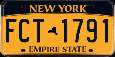 NY license plate FCT1791