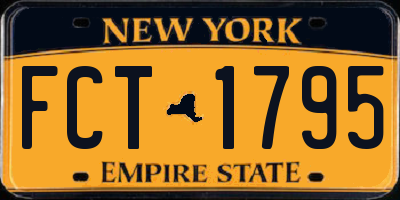 NY license plate FCT1795