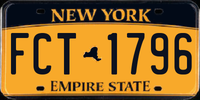 NY license plate FCT1796