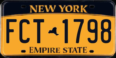 NY license plate FCT1798