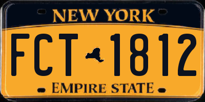 NY license plate FCT1812