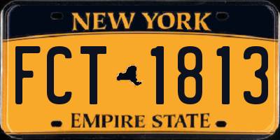 NY license plate FCT1813