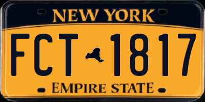 NY license plate FCT1817