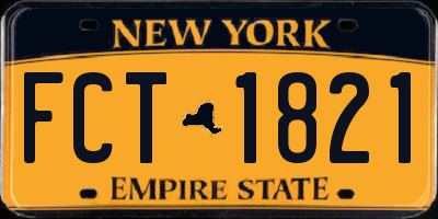NY license plate FCT1821