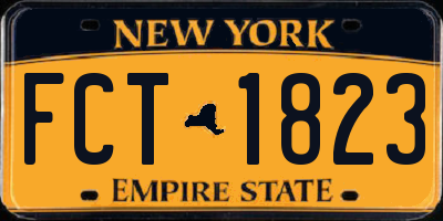 NY license plate FCT1823