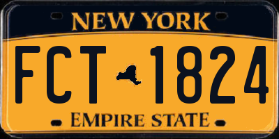 NY license plate FCT1824