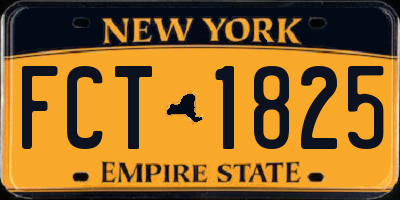 NY license plate FCT1825