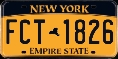 NY license plate FCT1826