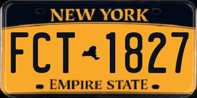 NY license plate FCT1827