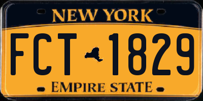 NY license plate FCT1829