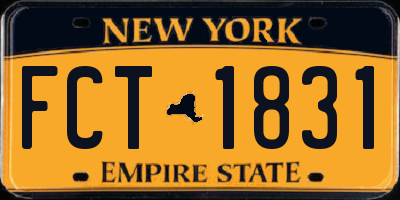 NY license plate FCT1831