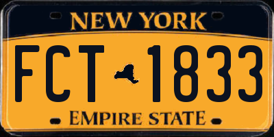 NY license plate FCT1833