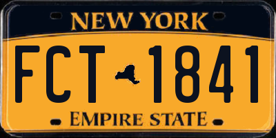 NY license plate FCT1841