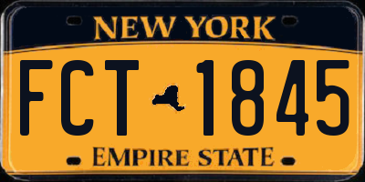 NY license plate FCT1845