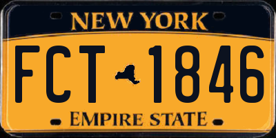 NY license plate FCT1846