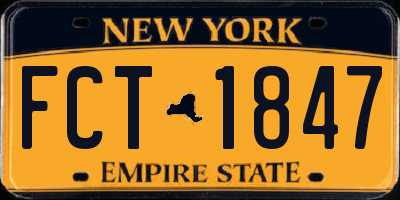 NY license plate FCT1847
