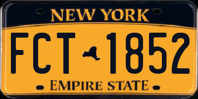 NY license plate FCT1852
