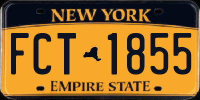NY license plate FCT1855