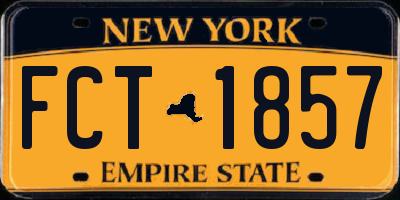 NY license plate FCT1857