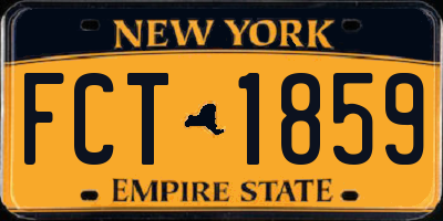 NY license plate FCT1859