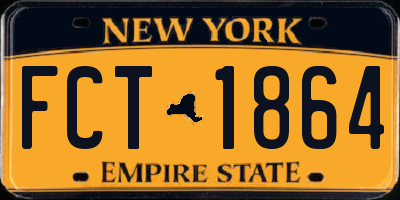 NY license plate FCT1864