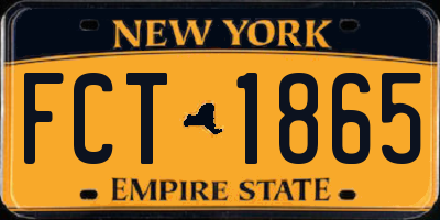 NY license plate FCT1865
