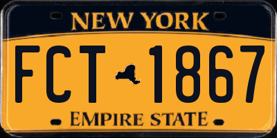 NY license plate FCT1867