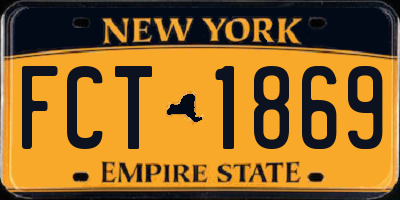 NY license plate FCT1869