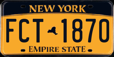 NY license plate FCT1870