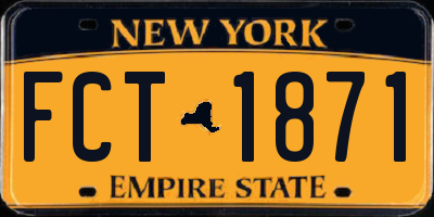 NY license plate FCT1871