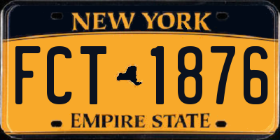NY license plate FCT1876