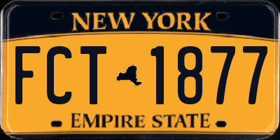 NY license plate FCT1877