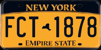 NY license plate FCT1878